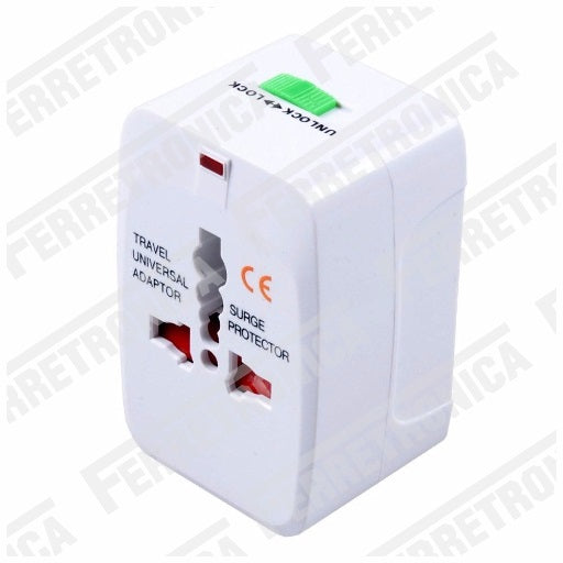 Adaptador Universal Viajero US - AUS - NZ - UK - Europa, Ferretrónica