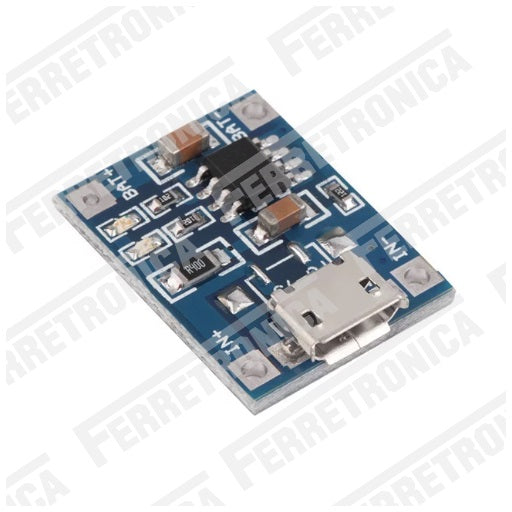 Modulo Cargador de Bateria 1A TP4056, ferretrónica