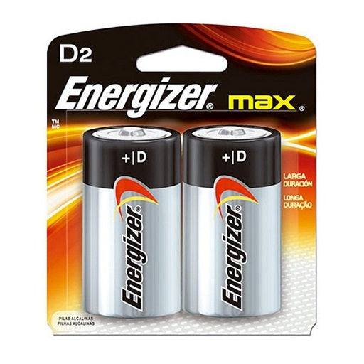 Par de Baterias Tipo D Alcalina 2 Pilas Energizer, ferretrónica