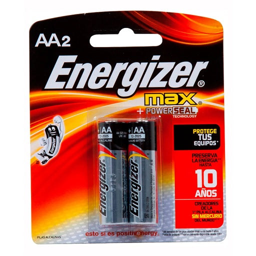 Batería AA 1.5V Alcalina Energizer (Par)
