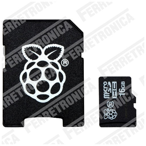 micro sd memoria oficial raspberry pi element14 16gb clase 10 original, ferretrónica