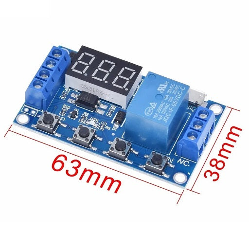 Dimensiones Modulo Temporizador Programable Ajustable con Relay de 0.1 Segundos a 999 Minutos, Ferretrónica