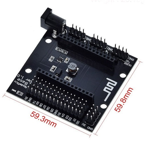 Dimensiones Shield Tarjeta Expansion de Pines para Modulo ESP8266 V3 CH340, Ferretrónica