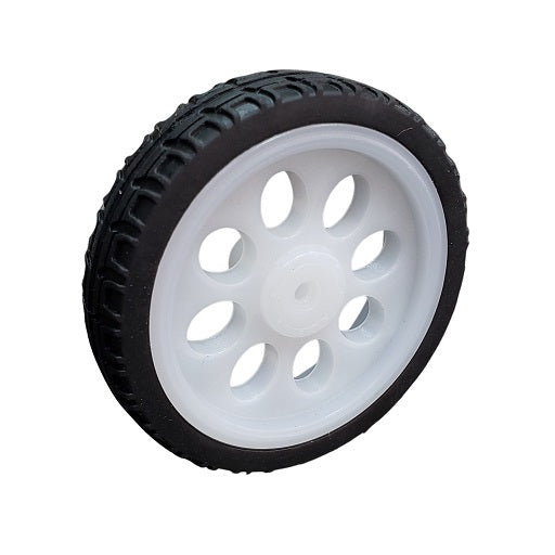 Llanta 65mm x 15mm para Motorreductor Plastico Amarillo Eje Rectangular 5mm x 3mm, Ferretronica