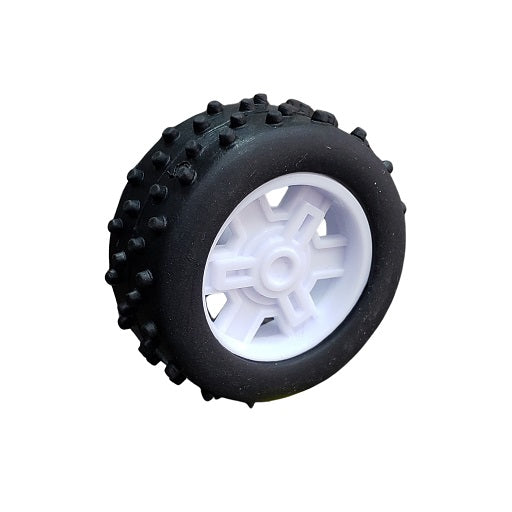 Llanta en Goma Para Proyectos 37 mm x 13 mm y Eje 2mm, Ferretrónica (2)