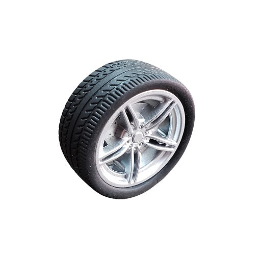 Llanta en Goma Para Proyectos 39 mm x 16 mm y Eje 3 mm, Ferretrónica (2)