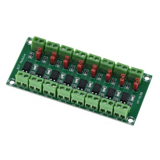 Modulo OptoAcoplador PC817 de 8 Canales 3.3V ~ 30V DC con Foto Transistor PC 817 Opto Acoplador, Ferretrónica