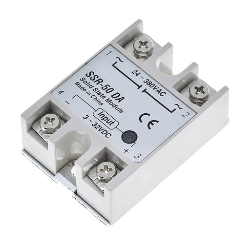 Relay Estado Solido SSR-50DA Capacidad Max 380VAC - 50A Rele de Estado Solido Relevo 50 A SSR, Ferretrónica