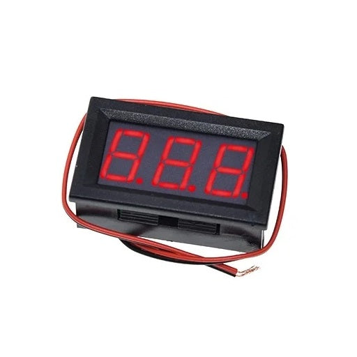 Voltimetro 4V ~ 30V DC 3 Digitos 0.56 Pulgadas Color Rojo de 2 Cables, Ferretrónica