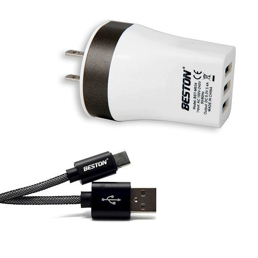 Adaptador de Voltaje 5V - 3.4A para Raspberry PI 4 Modelo B 4GB Beston BTS-M534 y Cable Beston BST-W214 Rapberry PI4 B 4GB, Ferretrónica