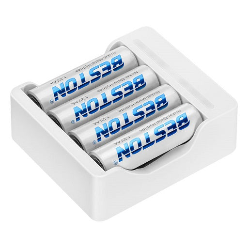 Bateria AA Recargable 1.2V - 1500 mAh (4 Pilas) + Cargador BST - C8002B, Ferretrónica