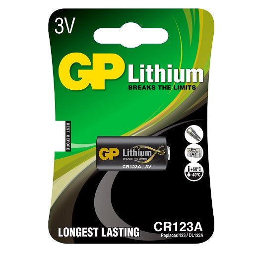 Bateria Alcalina GP CR123A 3V Pila de Litio, Ferretrónica