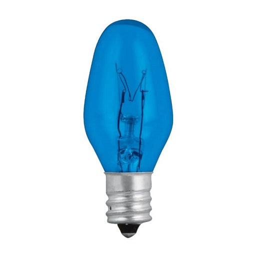 Bombillo Candelabro 120V AC Azul - Rosca E12 Tipo Vela Aji para Porta Lampara, Roseta, Portalampara de Rosca E-12, Ferretrónica