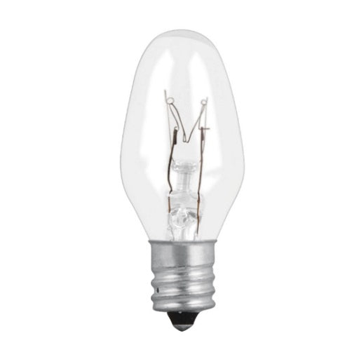 Bombillo Candelabro 120V AC Transparente - Rosca E12 Tipo Vela Aji para Porta Lampara, Roseta, Portalampara de Rosca E-12, Ferretrónica