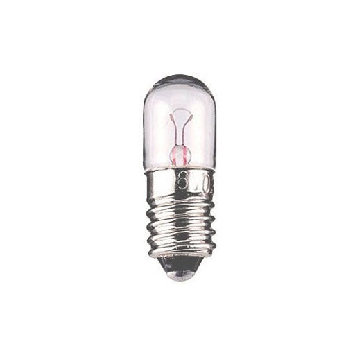 Bombillo de Linterna 12V Tubular - Rosca E10 para proyectos y circuitos basicos educativos, compatible con porta lampara, roceta, portalampara con rosca E10, Ferretrónica