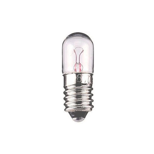Bombillo de Linterna 6V Tubular - Rosca E10 para proyectos y circuitos basicos educativos, compatible con porta lampara, roceta, portalampara con rosca E10, Ferretrónica