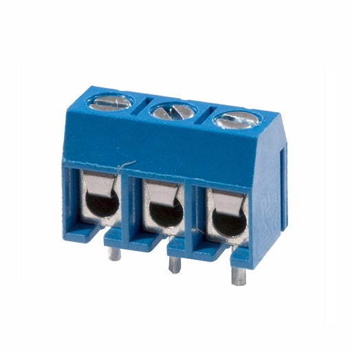 Bornera de 3 Pines Azul con Tornillos - Terminal Block, Ferretrónica