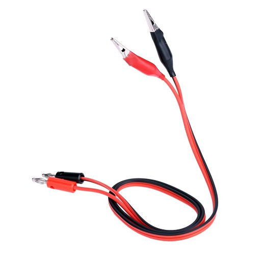 Cable Banana a Caiman Color Rojo Negro 1 metro Longitud, Ferretrónica