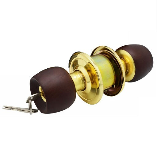 Chapa Cerradura de Pera Madera Oscura para Alcoba - Baño y Oficinas, Ferretrónica