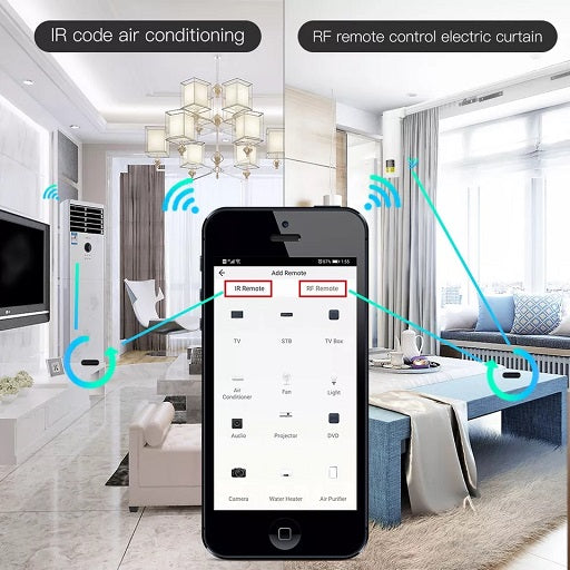 Control Remoto Universal Infrarrojo IR + RF por WiFi Compatible con Alexa y Google Home Aplicaciones Smart Life App y Tuya, Ferretronica