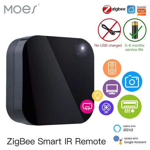 Control Remoto Universal Infrarrojo IR por ZigBee, Requiere HUB ZigBee Compatible con Alexa - Google Home Aplicaciones Smart Life App y Tuya, Ferretrónica