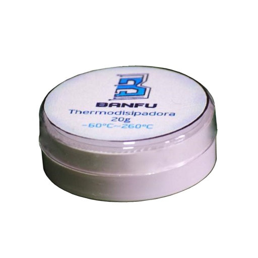 Crema disipadora de calor color blanca en base a resina en pote de 20 gr, ferretronica