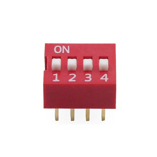 DIP Switch 4P Interruptor de 4 Posiciones - 2.54 mm, Ferretronica