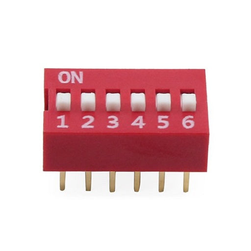 DIP Switch 6P Interruptor de 6 Posiciones - 2.54 mm, Ferretronica