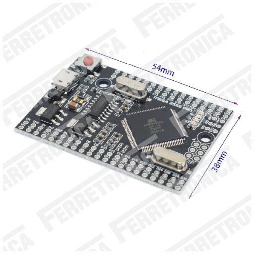 Dimensiones Arduino Mega 2560 PRO CH340 ATMEGA2560 16AU Compatible Mega2560 PRO, Ferretrónica