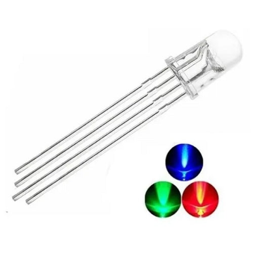 Diodo Led Chorro RGB 5mm 4 Pines Tricolor Catodo Comun, Ferretrónica