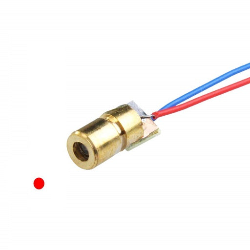 Diodo Laser en Punto 6mm - 5V - 5mW - 650nm Color Rojo, Ferretronica