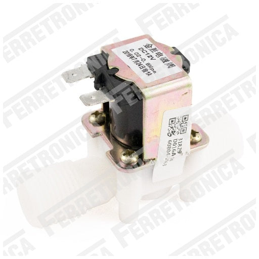 Electrovalvula de media pulgada a 12VDC para fluidos, solenoide 12V para agua, ferretrónica