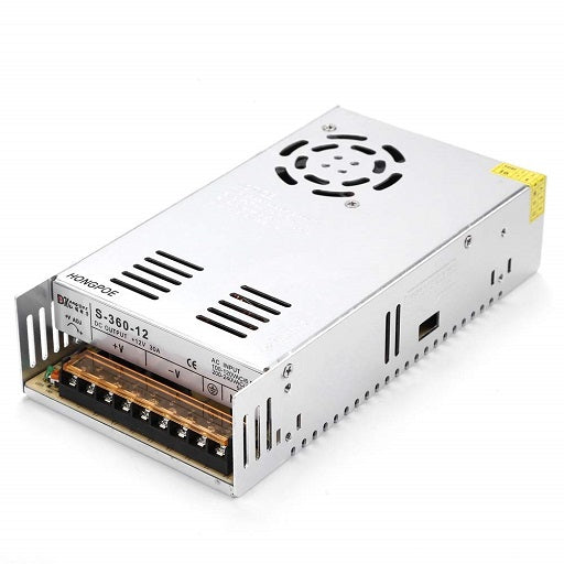 Fuente Conmutada de Voltaje 12V - 30A - 360W DC Fuente Suicheada de Voltaje Metalica, Ferretronica