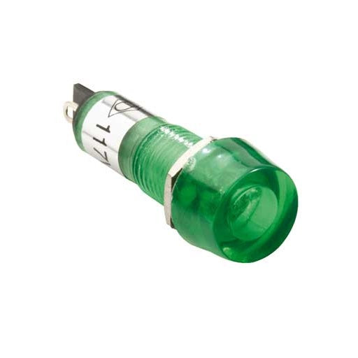 Indicador Piloto Plastico Neon 120VAC Color Verde, Ferretrónica