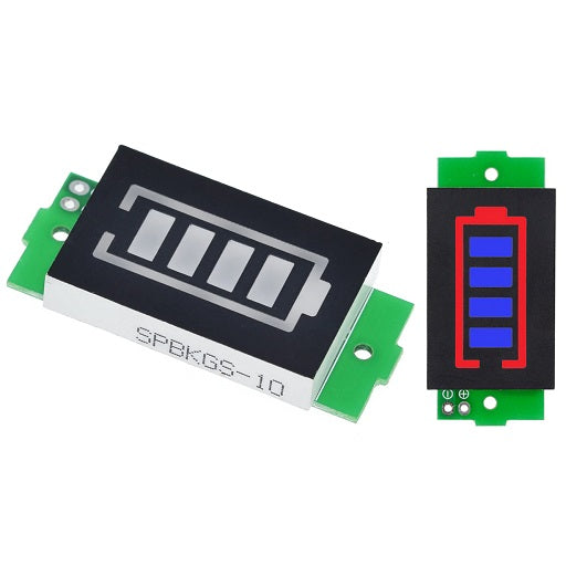 Indicador de Bateria Litio Ajustable 1S ~ 8S - 3V ~ 34V Una celda a Ocho Celdas Color Azul, Ferretrónica