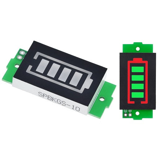 Indicador de Bateria Litio Ajustable 1S ~ 8S - 3V ~ 34V Una celda a Ocho Celdas Color Verde, Ferretrónica