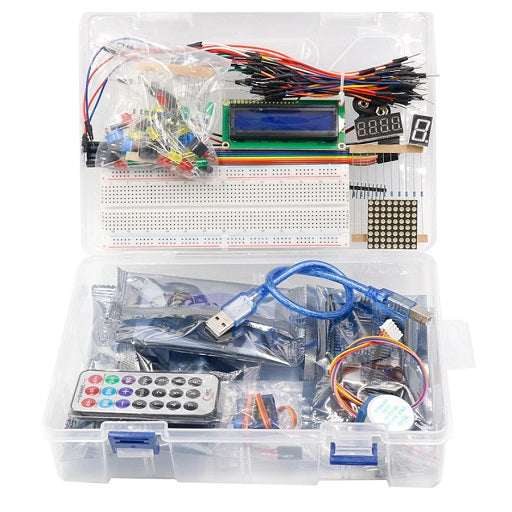 KIT de Iniciacion UNO R3 Compatible con Arduino Starter Kit UNO R3 con caja Organizadora, Ferretronica