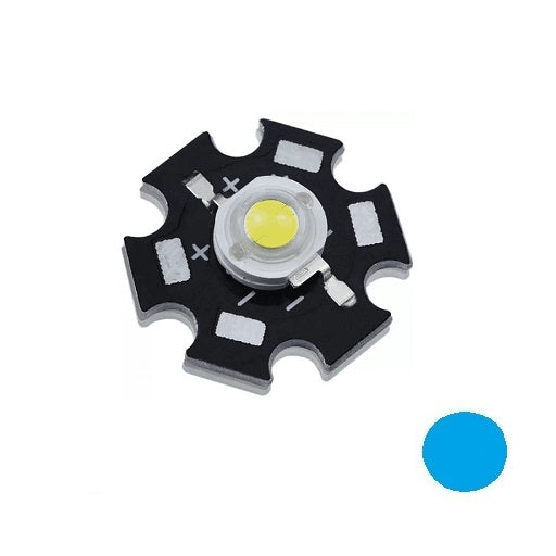 Led de Alta Potencia 3W con Disipador Color Azul, Ferretrónica