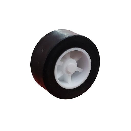 Llanta en Goma Para Proyectos 21 mm x 9 mm y eje de 2 mm, Ferretronica