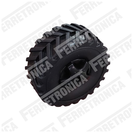 Llanta en Goma Para Proyectos 37 mm x 16 mm eje de 3.2 mm, Ferretrónica