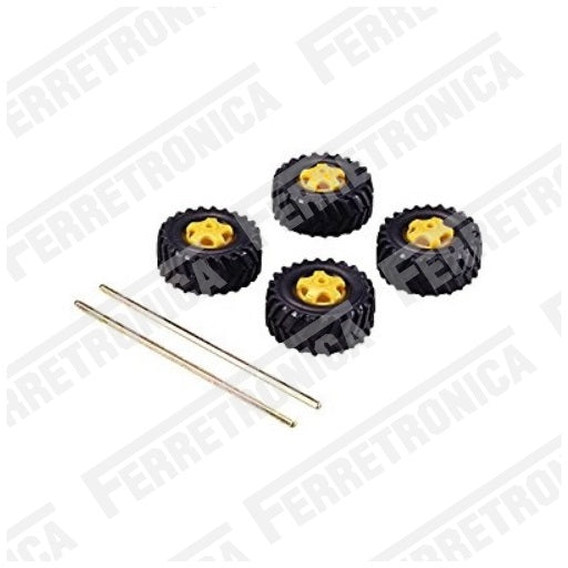 Llantas Todo Terreno Tamiya 36 mm x 16 mm - 4 Piezas, Ferretrónica