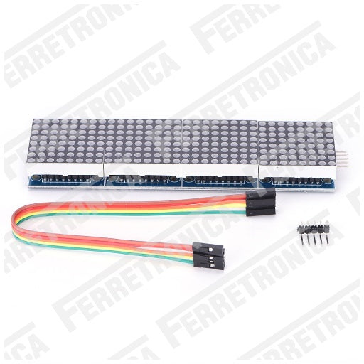 Matriz de led 8x8 con MAX7219 de 4 display, ferretrónica