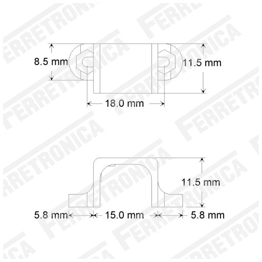 Medidas Soporte Blanco para micro motores, sujetador para motorreductores de modelo N20, base de apoyo para motor recuctor, ferretrónica