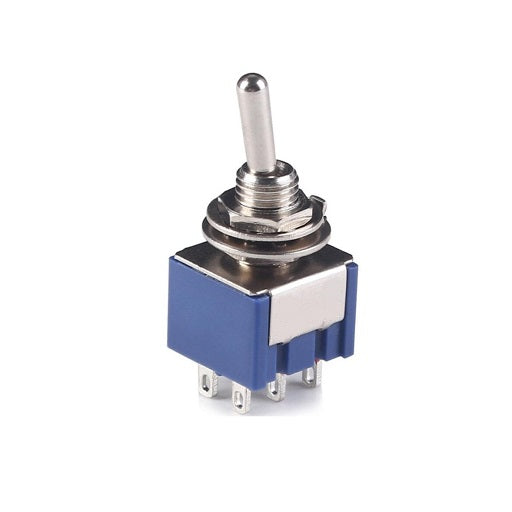 Mini Sw Interruptor de Codillo 6 Pines - 3 Posiciones Toggle Switch de Palanca SPDT, Ferretrónica