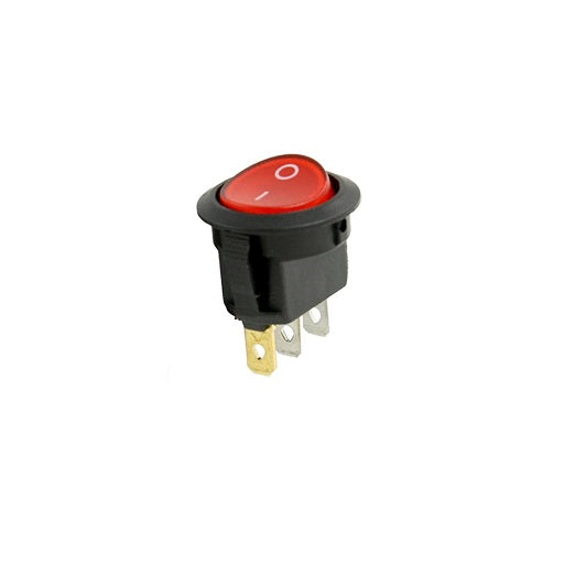 Mini Switch Interruptor Balancin Redondo Con Piloto 3P- 2P para Chasis de 3 Pines y 2 Posiciones - 1 Polo y 1 Tiro Sw Piloto, Ferretronica