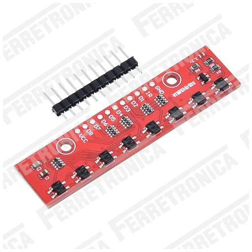 Modulo Sensor de Linea Digital Arreglo de 8 Sensores similar a QTR 8, Ferretrónica