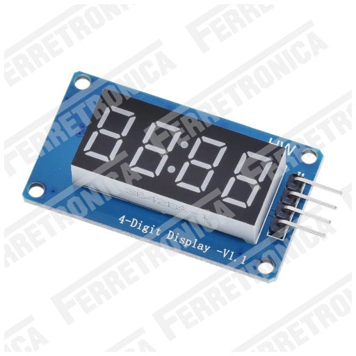 Modulo Display 7 Segmentos de 4 Digitos Con TM1637, Ferretrónica