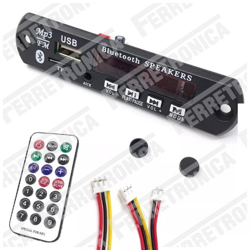 Modulo Reproductor MP3 USB Lector de uSD con Bluetooth entrada auxiliar radio FM para ensamblar, Ferretrónica