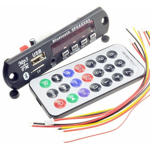 Modulo Reproductor MP3 USB Lector de uSD con Bluetooth entrada auxiliar radio FM para instalar, Ferretronica