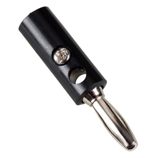 Plug Banana con Tornillo Macho 4mm x 37mm Color Negro, Ferretrónica